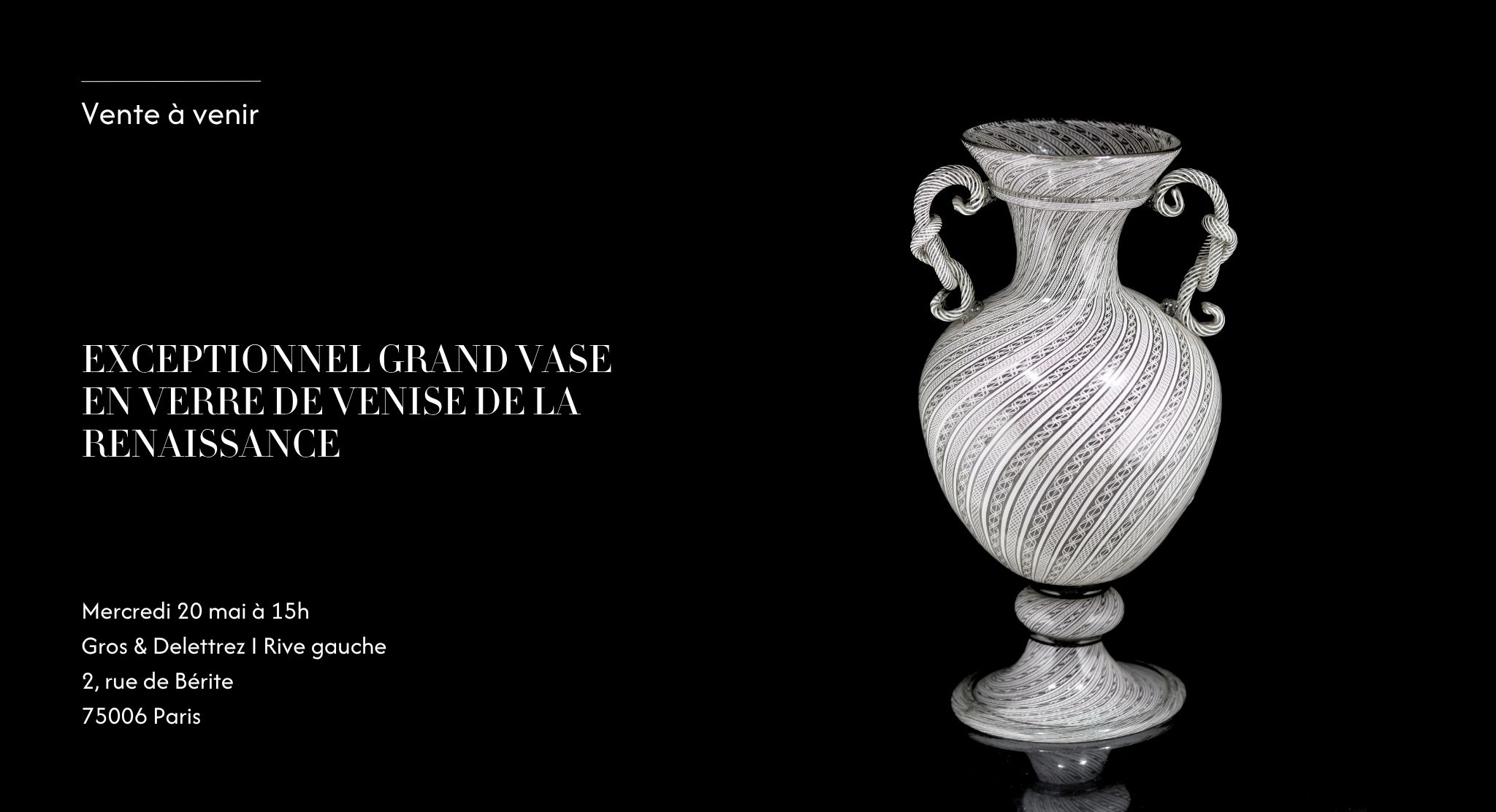 Exceptionnel vase en verre de Venise de la Renaissance