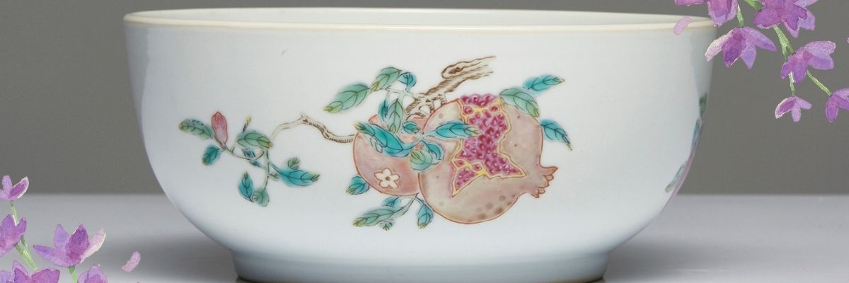 A porcelain and pink family enamels bowl