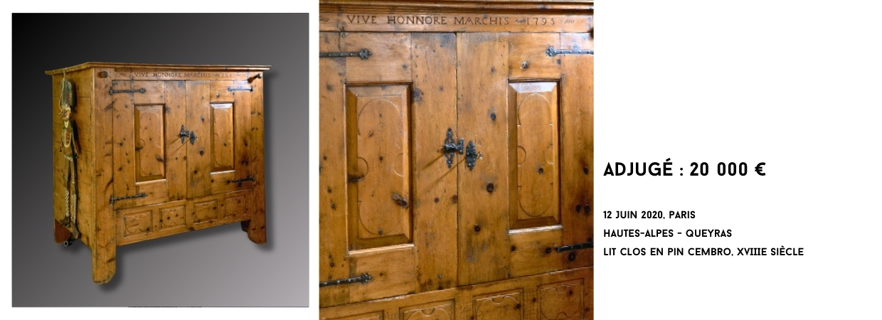 Lit clos en pin cembro, XvIIIe siècle